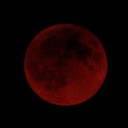 うっすらと赤い満月。