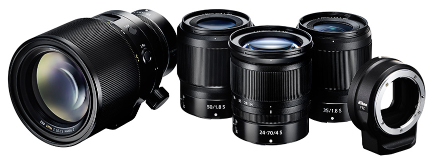 NIKKOR Z 24-70mm f/4 S」「NIKKOR Z 35mm f/1.8 S」「NIKKOR Z 50mm f