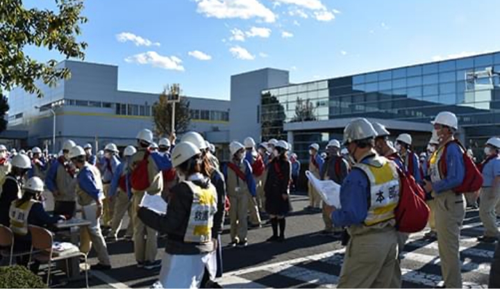年1回の防災訓練の様子