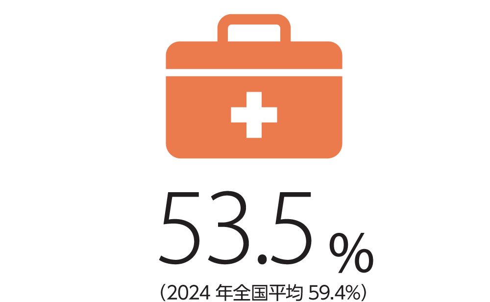 53.5%（2024年全国平均59.4%）